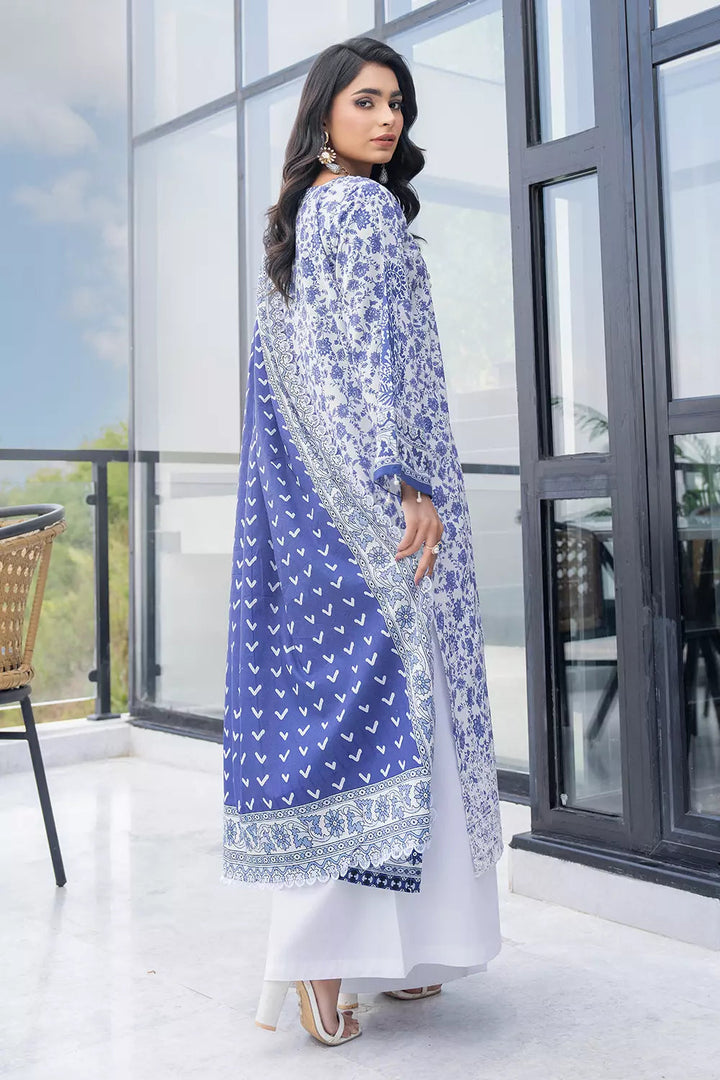 3PC Embroidered Unstitched Lawn Suit KL-2814 Embroidered KHAS STORES 