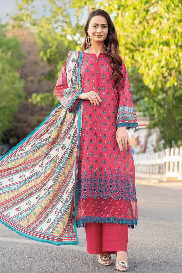 3PC Embroidered Unstitched Lawn Suit KL-2816 Embroidered KHAS STORES 