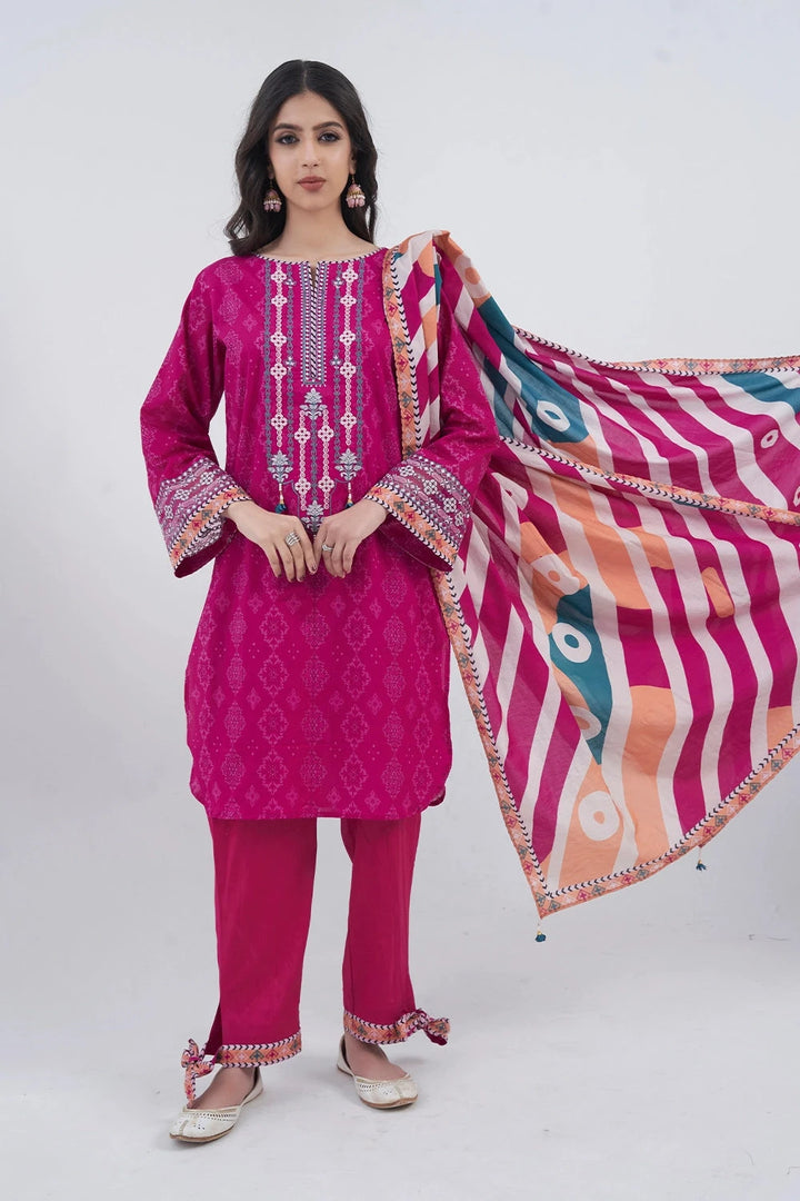 3PC Embroidered Unstitched Lawn Suit KL-3161 Embroidered KHAS STORES 