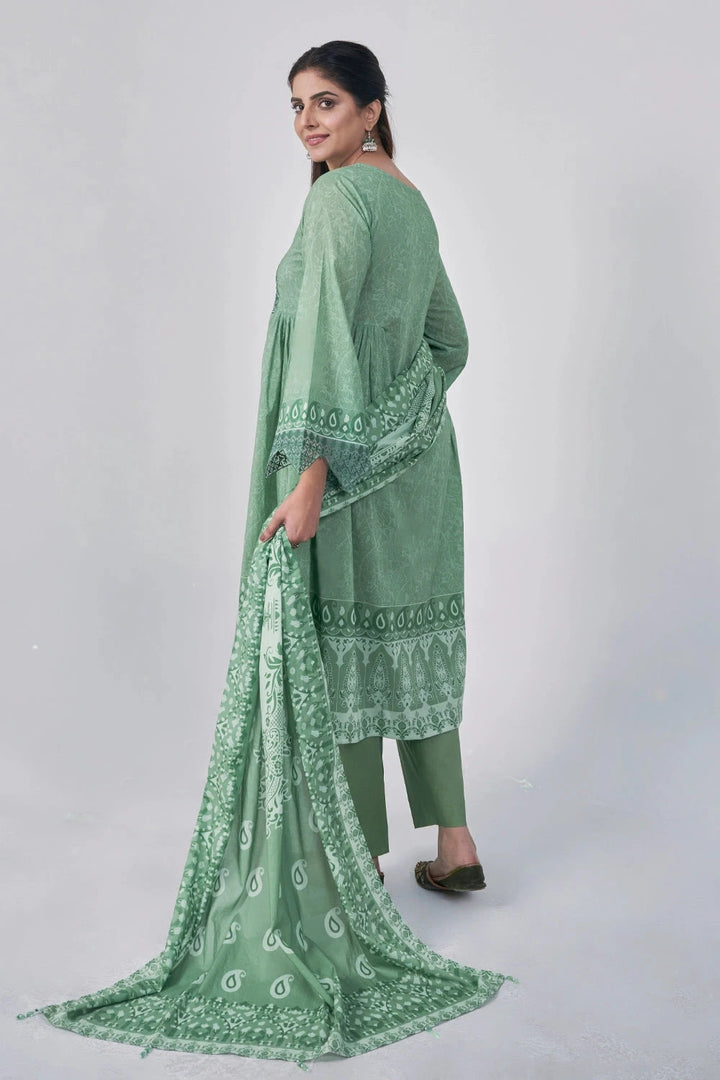 3PC Embroidered Unstitched Lawn Suit KL-3162 Embroidered KHAS STORES 