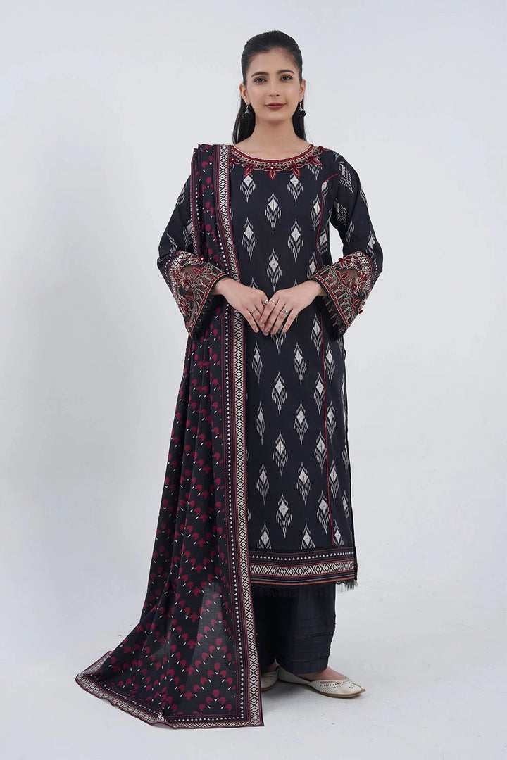 3PC Embroidered Unstitched Lawn Suit KL-3185 Embroidered KHAS STORES 