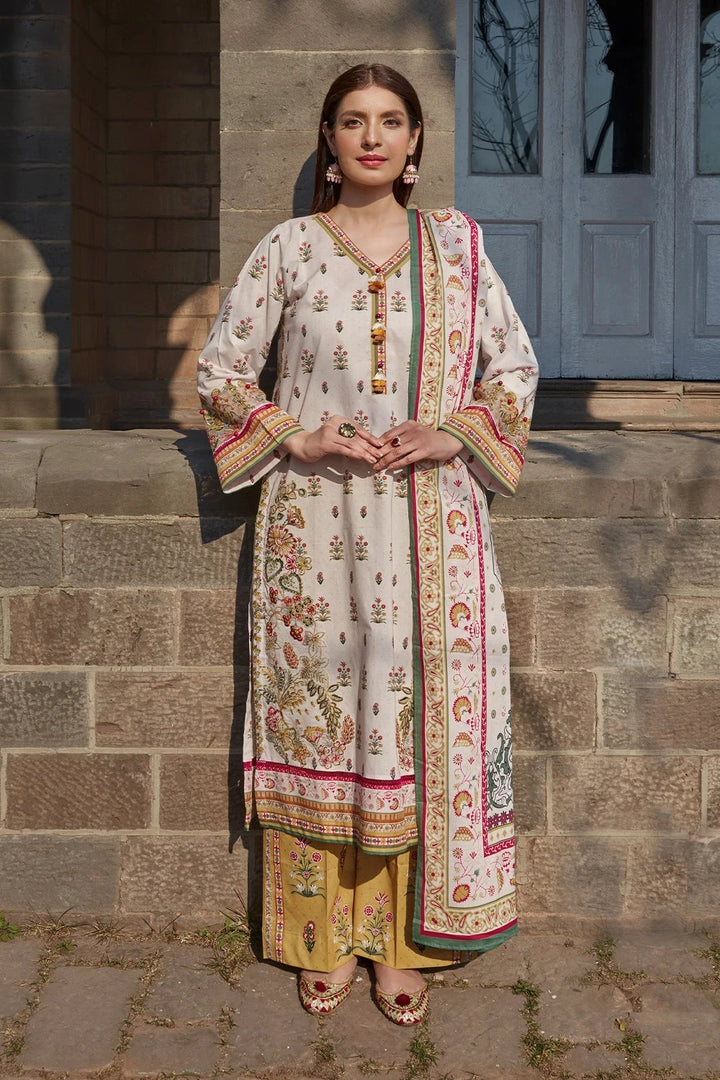 3PC Embroidered Unstitched Lawn Suit KL-3185 Embroidered KHAS STORES 