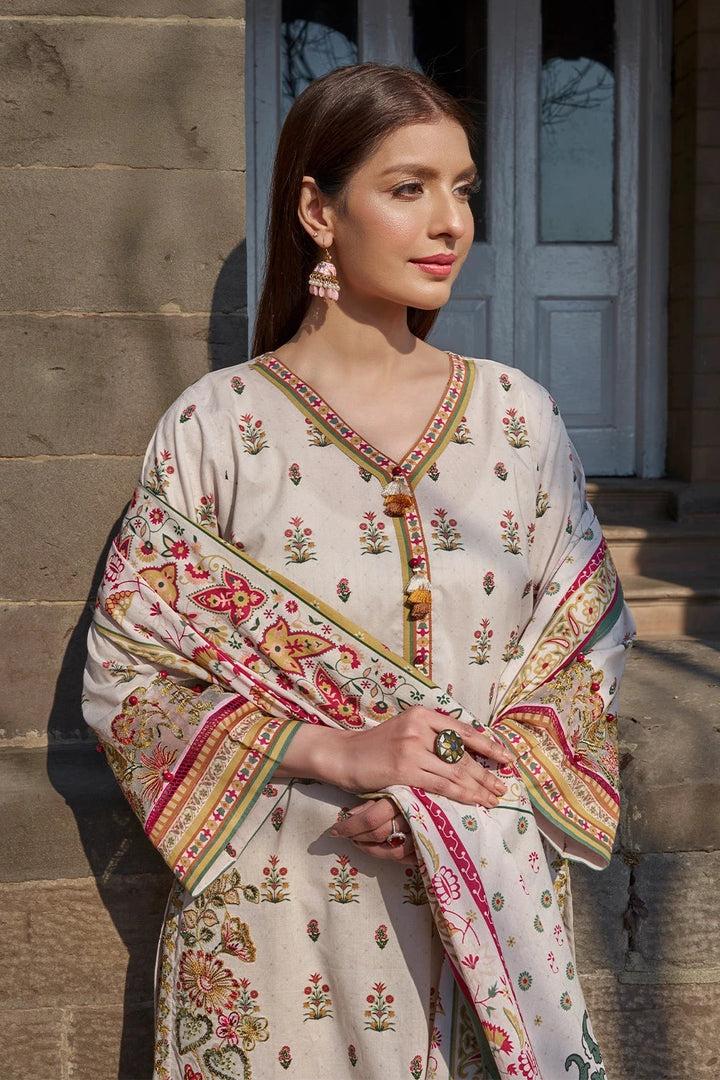 3PC Embroidered Unstitched Lawn Suit KL-3185 Embroidered KHAS STORES 