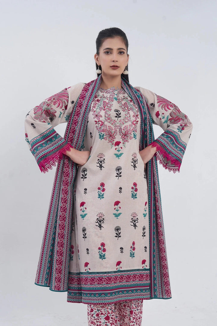 3PC Embroidered Unstitched Lawn Suit KL-3187 Embroidered KHAS STORES 