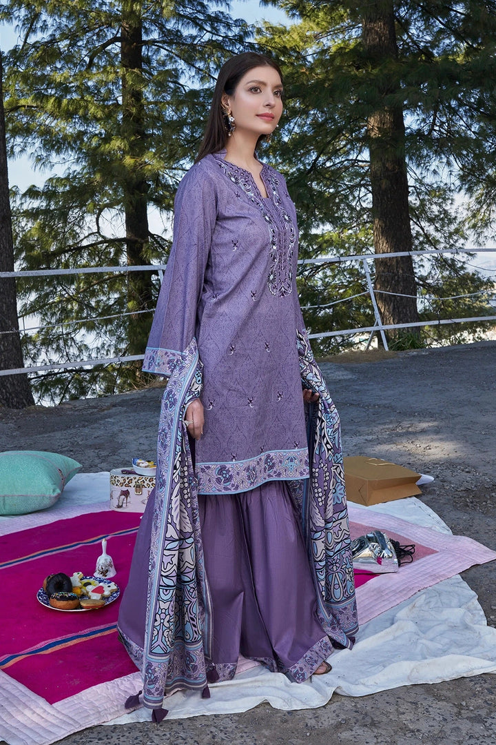 3PC Embroidered Unstitched Lawn Suit KL-3205 Embroidered KHAS STORES 