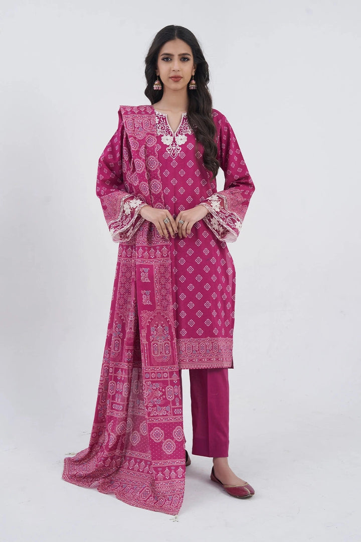 3PC Embroidered Unstitched Lawn Suit KL-3206 Embroidered KHAS STORES 