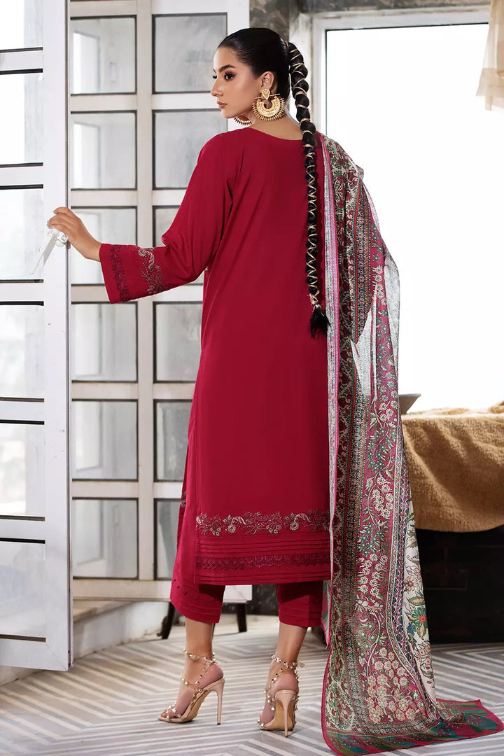 3PC Embroidered Unstitched Lawn Suit KOE-2663 Embroidered KHAS STORES 