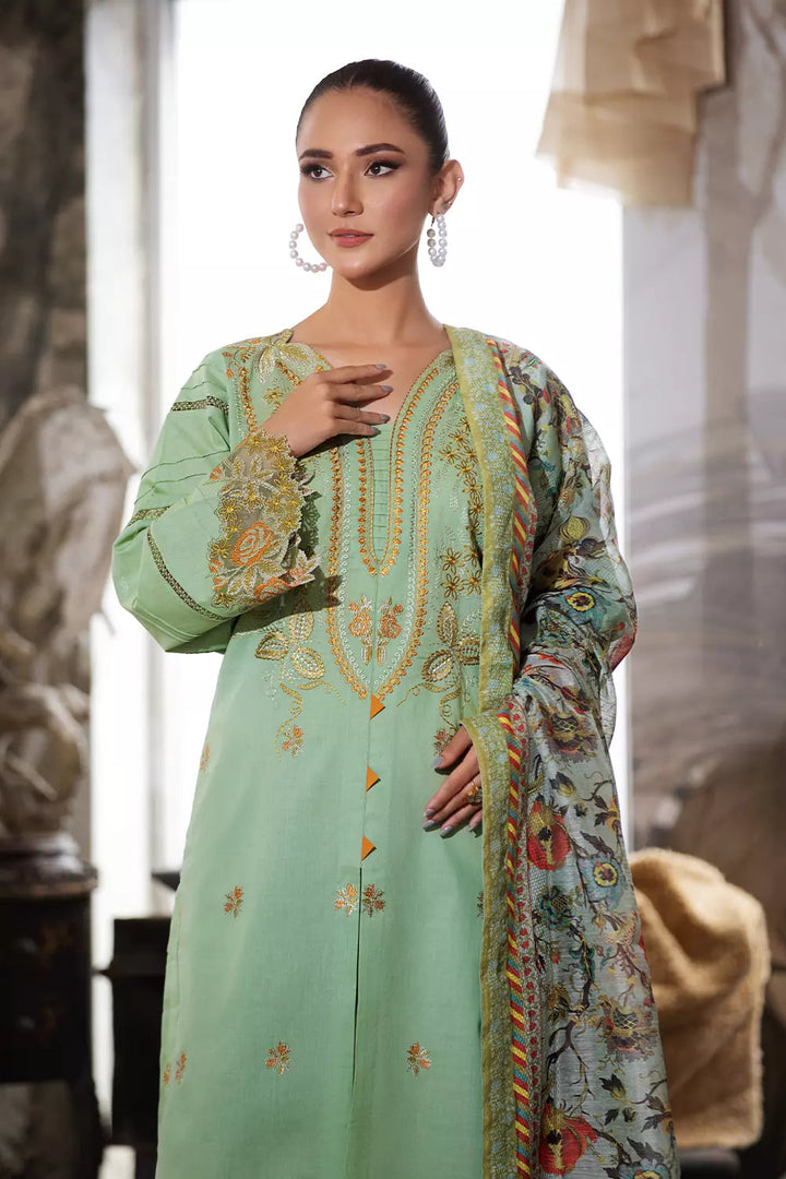 3PC Embroidered Unstitched Lawn Suit KOE-2664 Embroidered KHAS STORES 