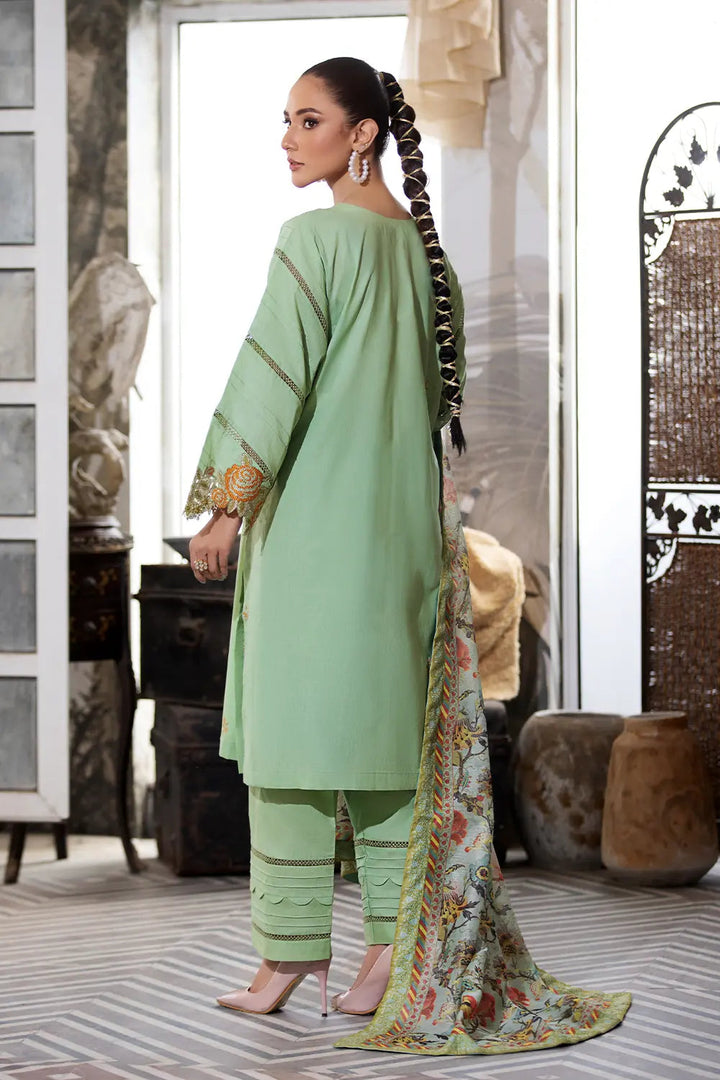 3PC Embroidered Unstitched Lawn Suit KOE-2664 Embroidered KHAS STORES 