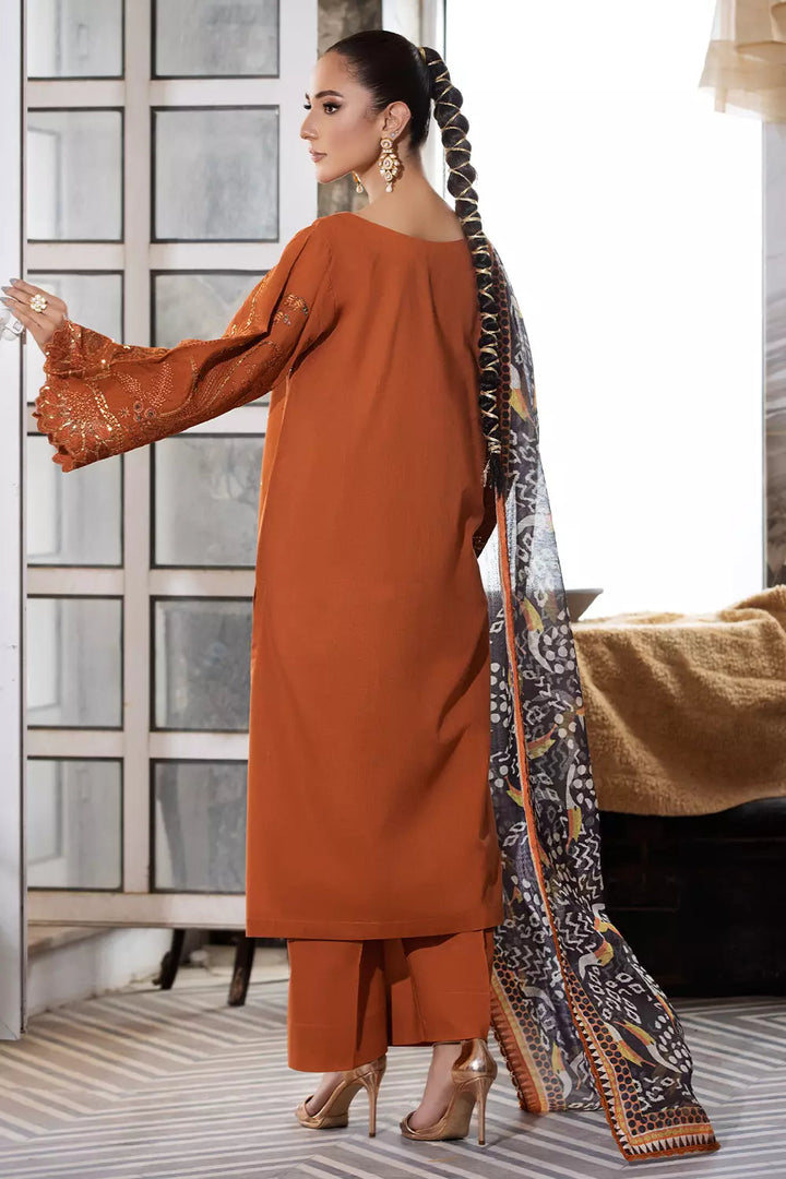 3PC Embroidered Unstitched Lawn Suit KOE-2666 Embroidered KHAS STORES 