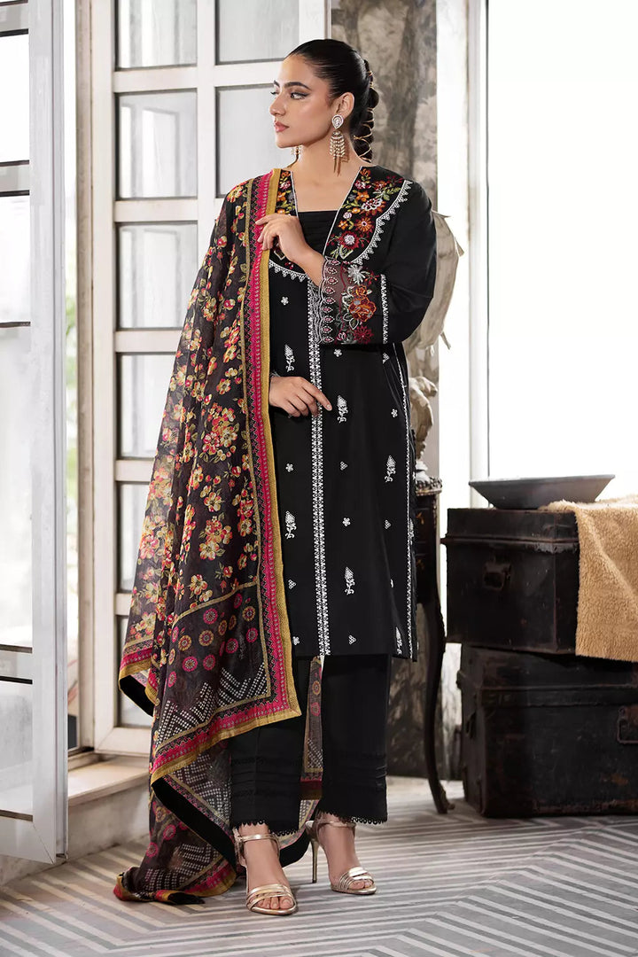 3PC Embroidered Unstitched Lawn Suit KOE-2667 Embroidered KHAS STORES 