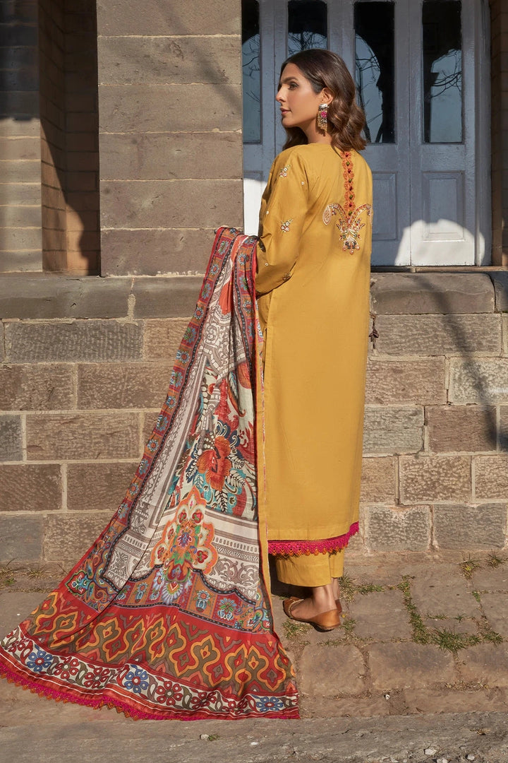 3PC Embroidered Unstitched Lawn Suit KSC-3142 Embroidered KHAS STORES 