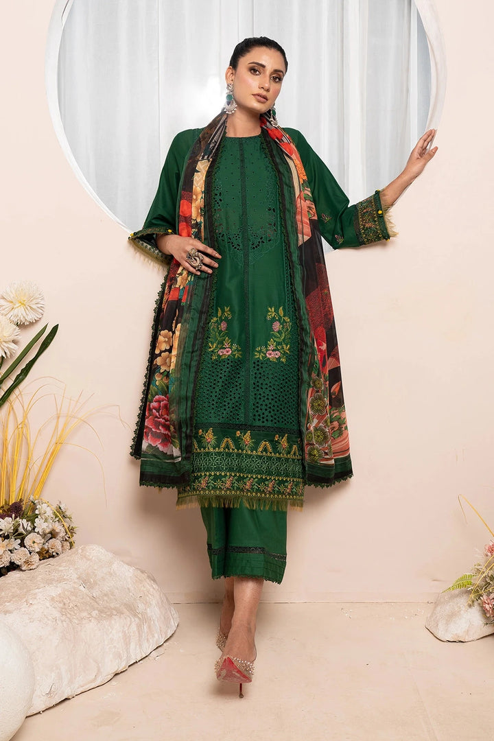 3PC Embroidered Unstitched Lawn Suit KSC-3149 Embroidered KHAS STORES 