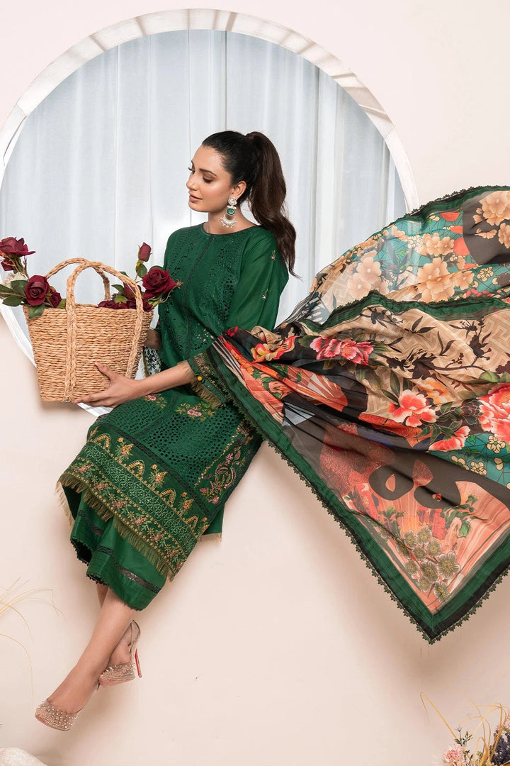 3PC Embroidered Unstitched Lawn Suit KSC-3149 Embroidered KHAS STORES 