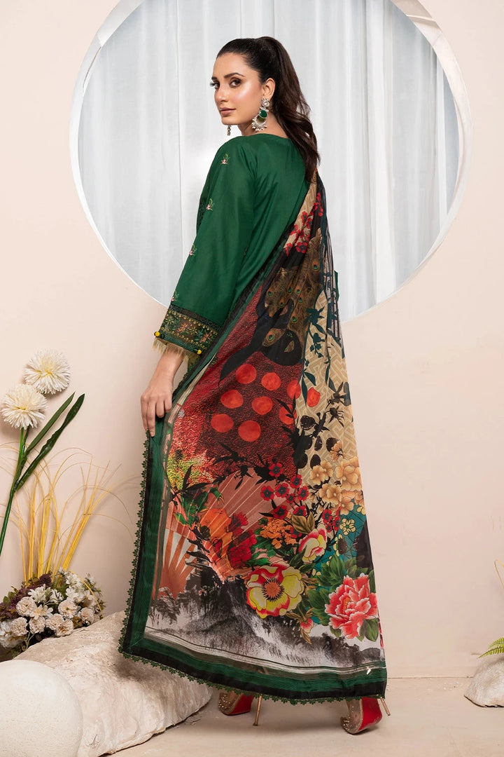 3PC Embroidered Unstitched Lawn Suit KSC-3149 Embroidered KHAS STORES 