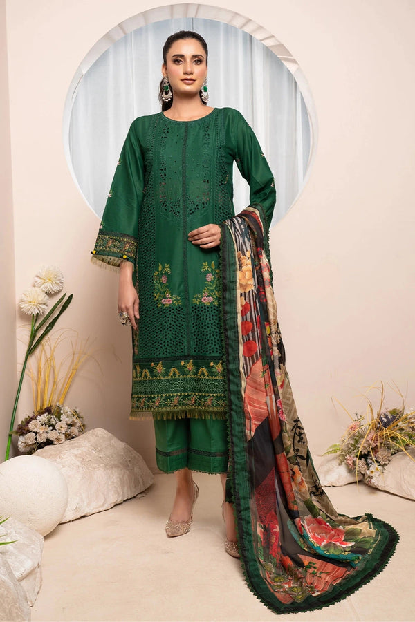 3PC Embroidered Unstitched Lawn Suit KSC-3149 Embroidered KHAS STORES 