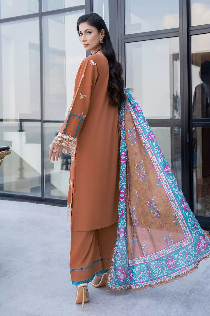 3PC Embroidered Unstitched Lawn Suit KSE-2623 Embroidered KHAS STORES 