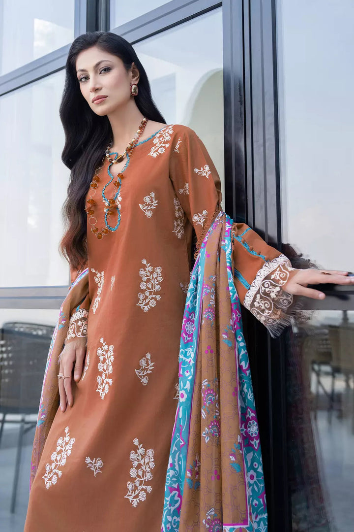 3PC Embroidered Unstitched Lawn Suit KSE-2623 Embroidered KHAS STORES 