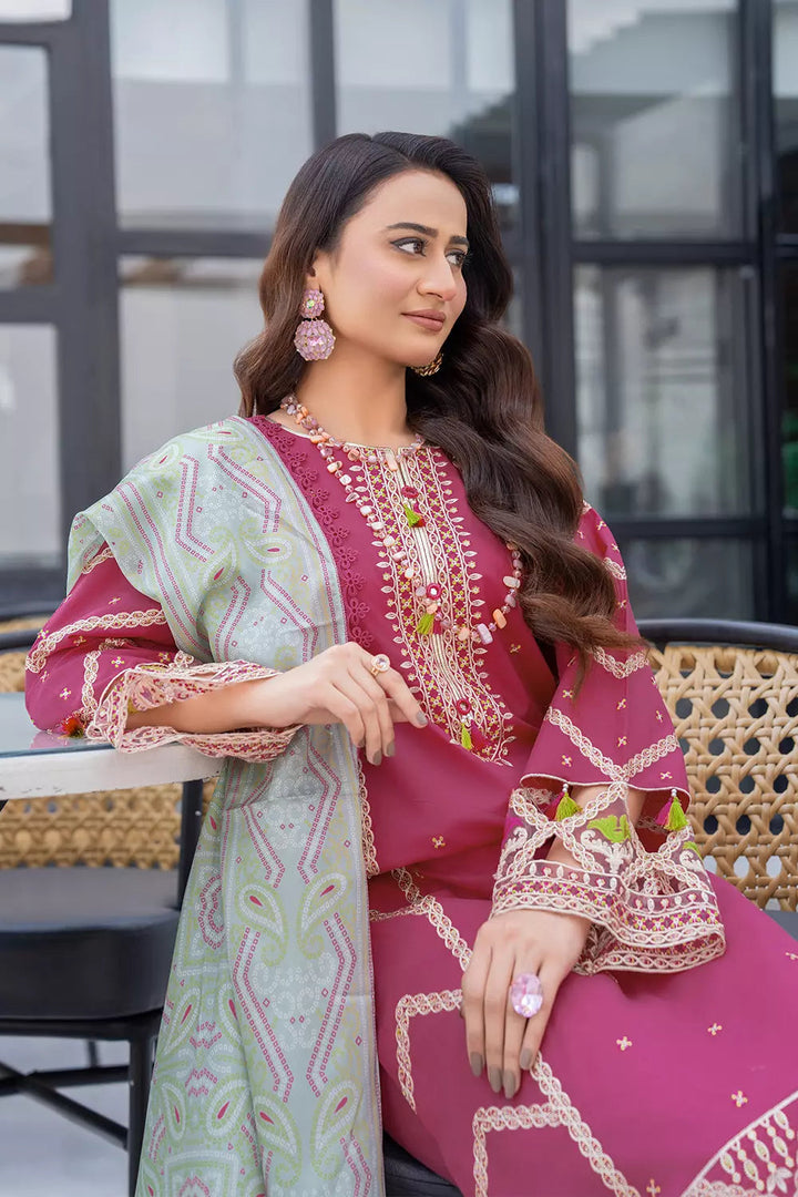 3PC Embroidered Unstitched Lawn Suit KSE-2625 Embroidered KHAS STORES 