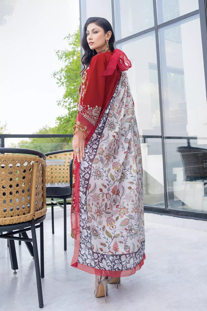 3PC Embroidered Unstitched Lawn Suit KSE-2626 Embroidered KHAS STORES 