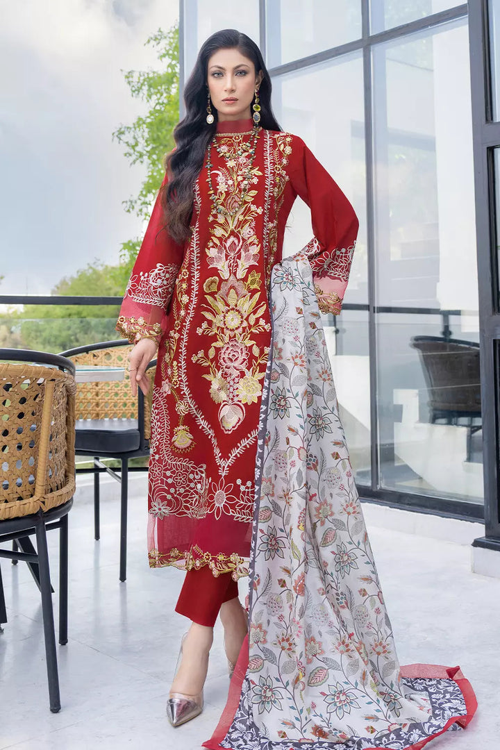 3PC Embroidered Unstitched Lawn Suit KSE-2626 Embroidered KHAS STORES 