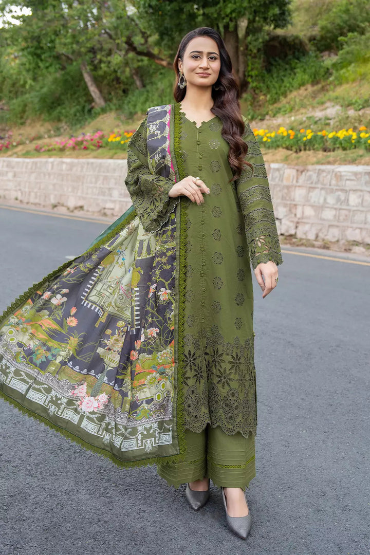 3PC Embroidered Unstitched Lawn Suit KSE-2694 Embroidered KHAS STORES 