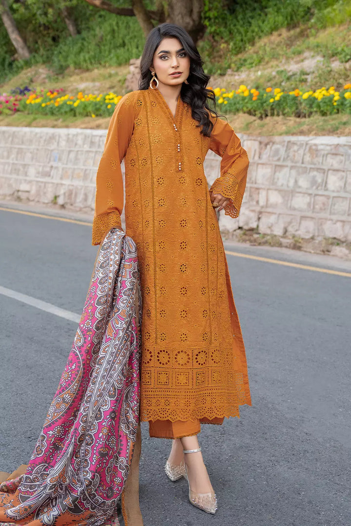 3PC Embroidered Unstitched Lawn Suit KSE-2695 Embroidered KHAS STORES 