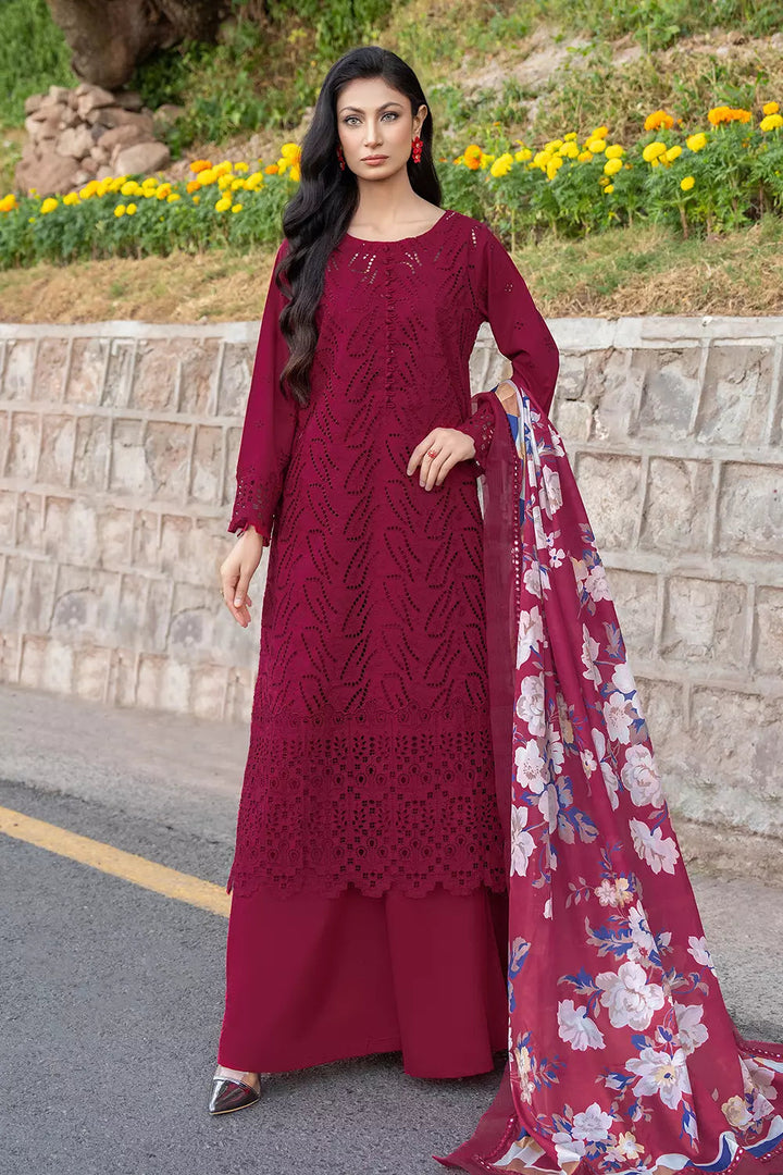 3PC Embroidered Unstitched Lawn Suit KSE-2696 Embroidered KHAS STORES 