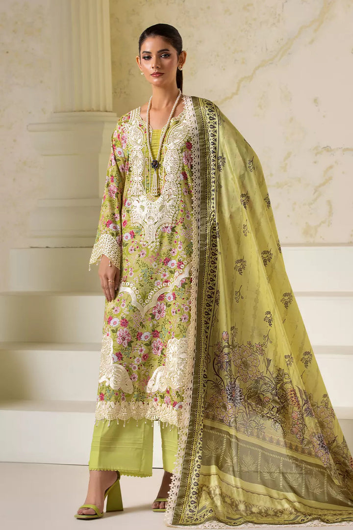 3PC Embroidered Unstitched Lawn Suit KSE-2724 Embroidered KHAS STORES 