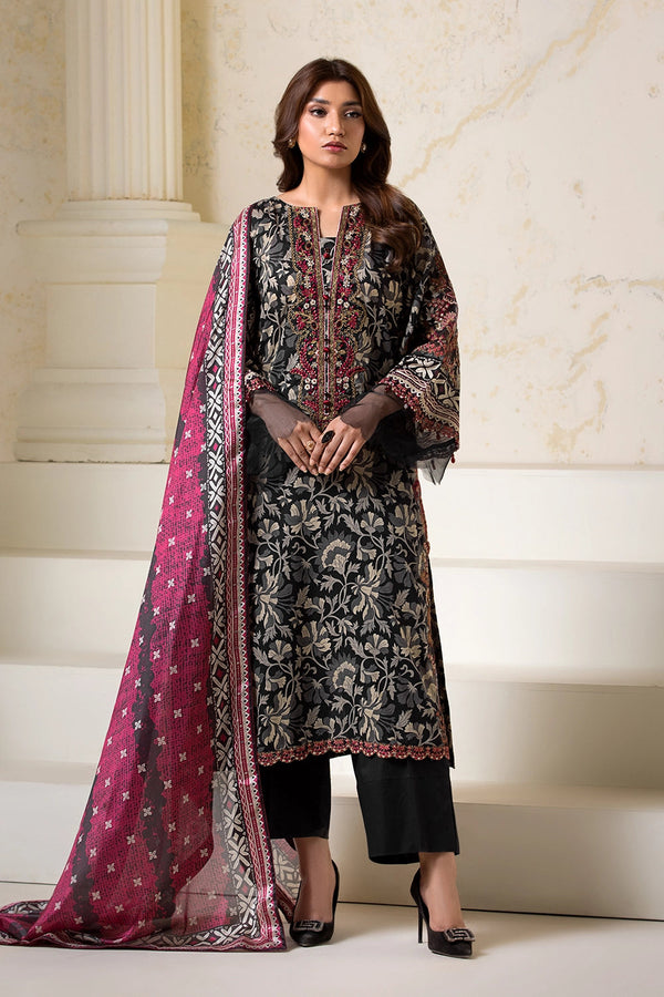 3PC Embroidered Unstitched Lawn Suit KSE-2725 Embroidered KHAS STORES 