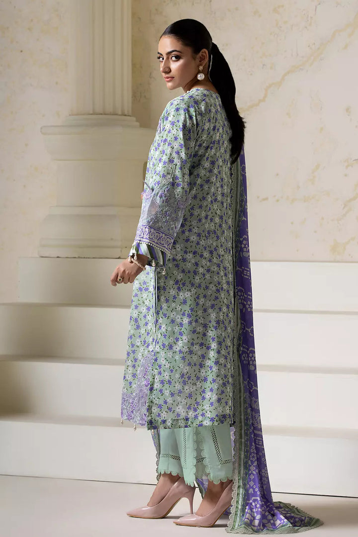 3PC Embroidered Unstitched Lawn Suit KSE-2727 Embroidered KHAS STORES 