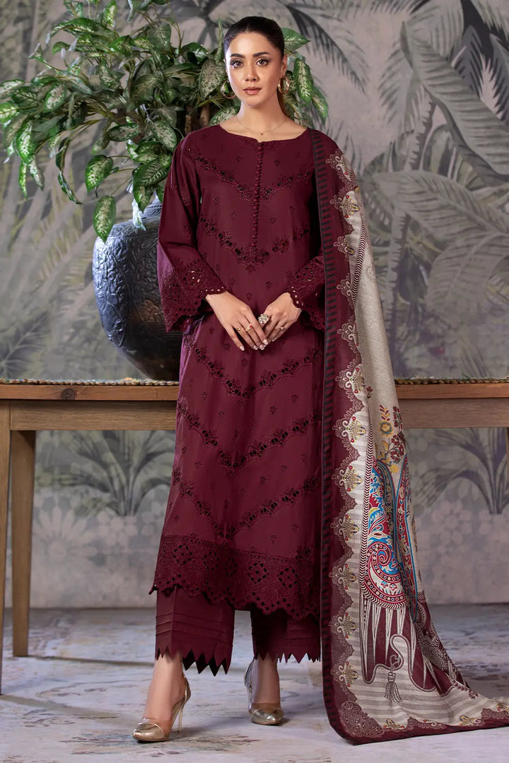 3PC Embroidered Unstitched Schiffli Cambric Suit KCCE-2863 Embroidered KHAS STORES 