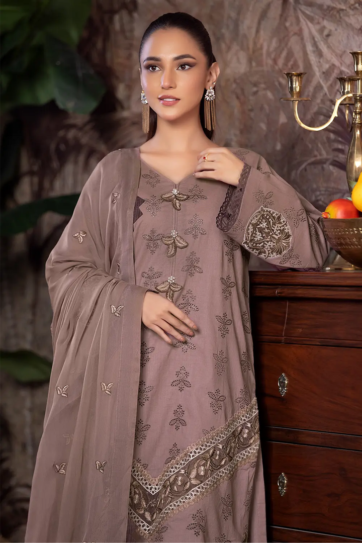 3PC Embroidered Unstitched Schiffli Cambric Suit KCCE-2866 Embroidered KHAS STORES 