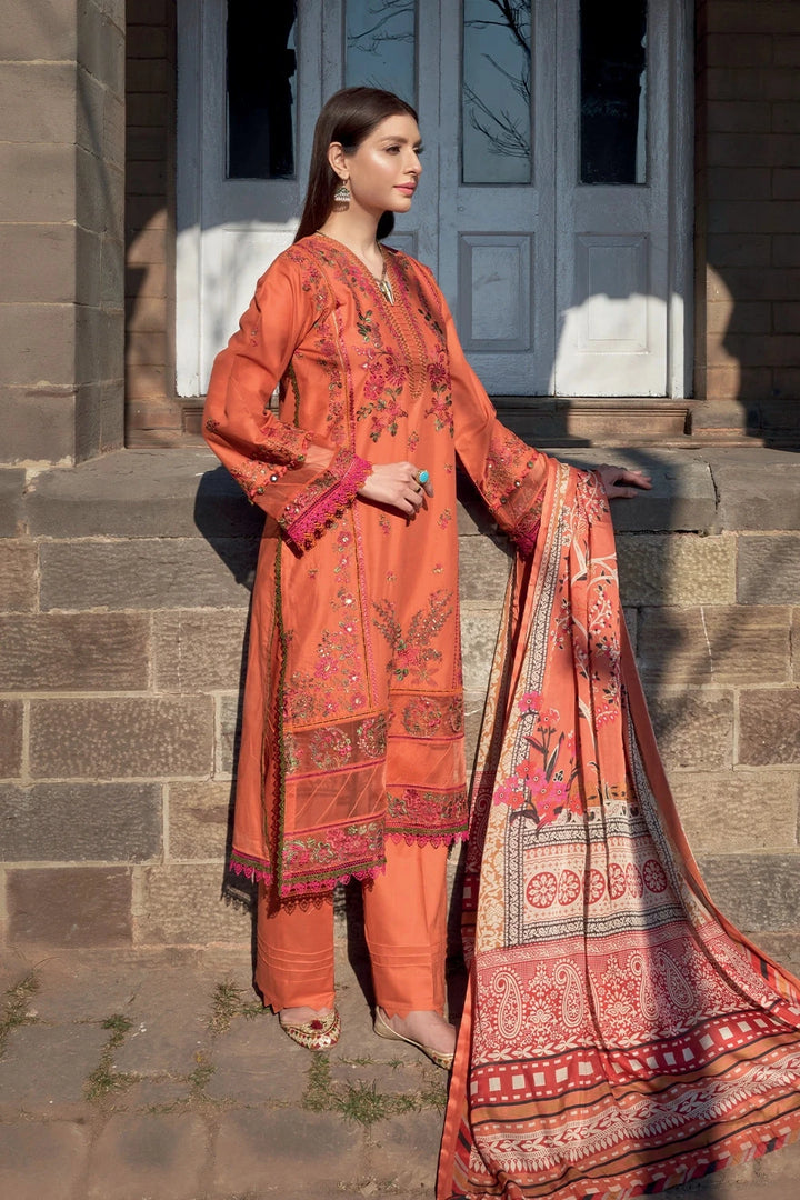 3PC Embroidered Unstitched Schiffli Lawn Suit KSC-3145 Embroidered KHAS STORES 