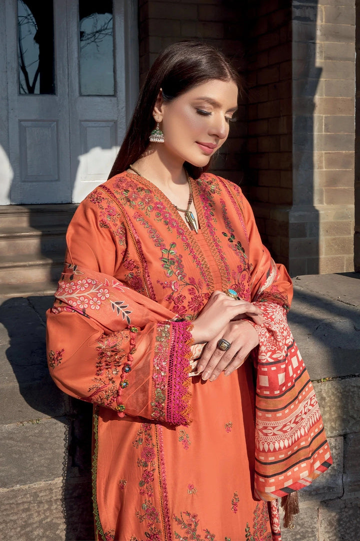 3PC Embroidered Unstitched Schiffli Lawn Suit KSC-3145 Embroidered KHAS STORES 