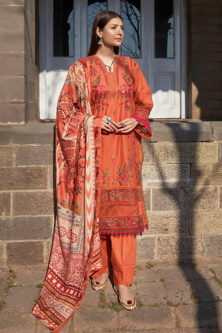 3PC Embroidered Unstitched Schiffli Lawn Suit KSC-3145 Embroidered KHAS STORES 