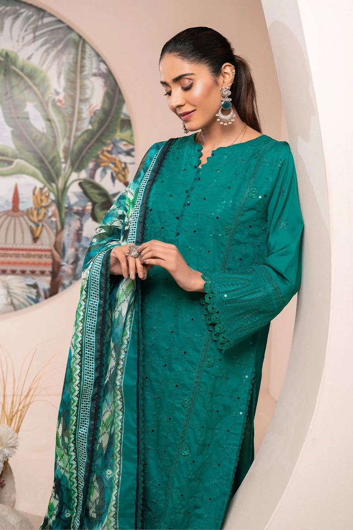 3PC Embroidered Unstitched Schiffli Lawn Suit KSE-2773 Embroidered KHAS STORES 