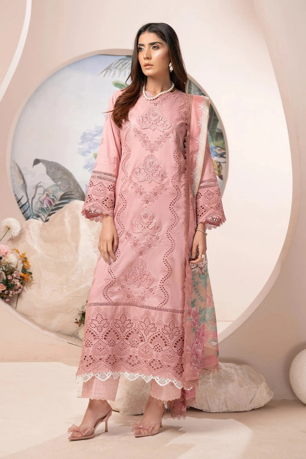 3PC Embroidered Unstitched Schiffli Lawn Suit KSE-2775 Embroidered KHAS STORES 