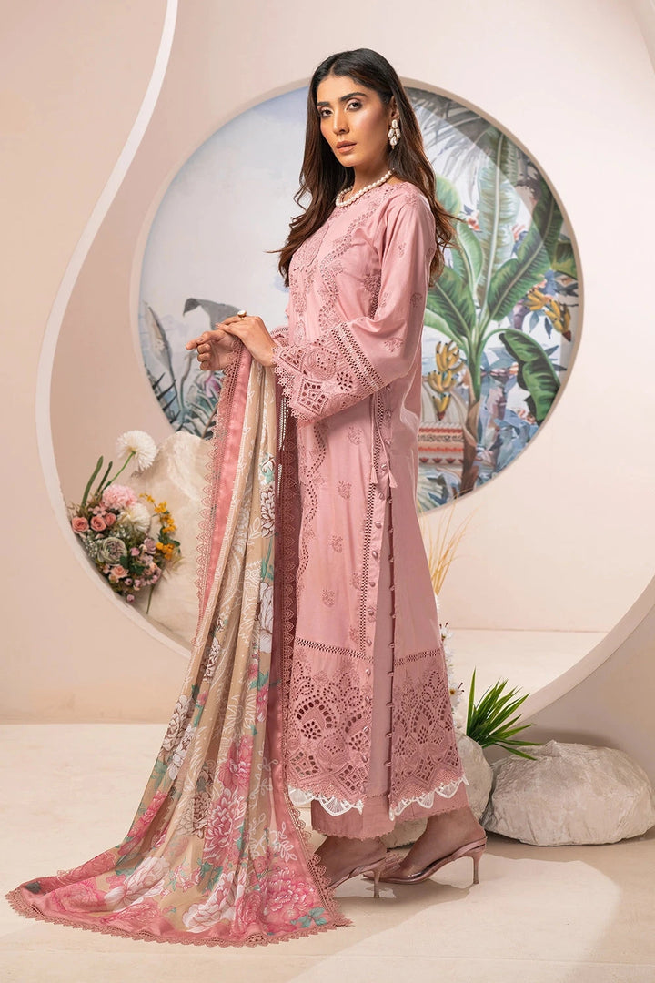 3PC Embroidered Unstitched Schiffli Lawn Suit KSE-2775 Embroidered KHAS STORES 