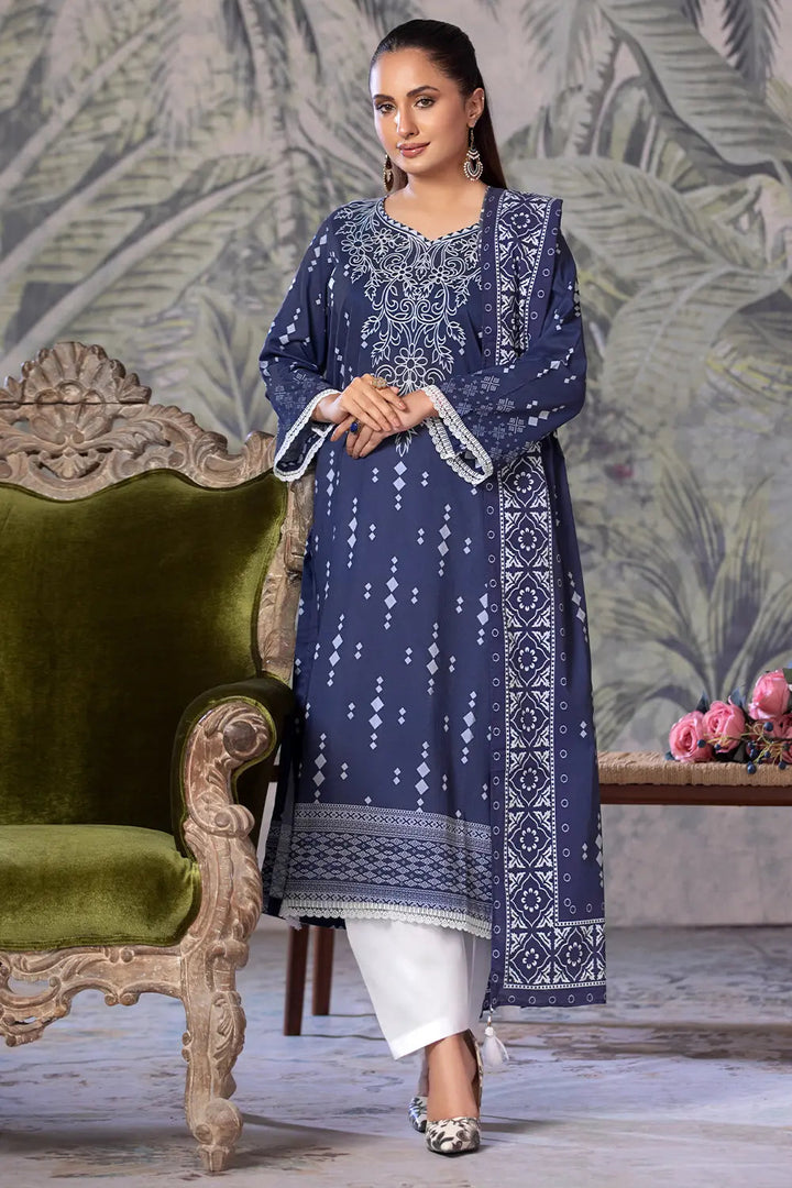 3PC Printed Unstitched Cambric Suit KCC-2856 Printed KHAS STORES 