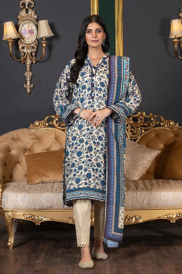 3PC Printed Unstitched Karandi Suit KKR-2947 Printed KHAS STORES 