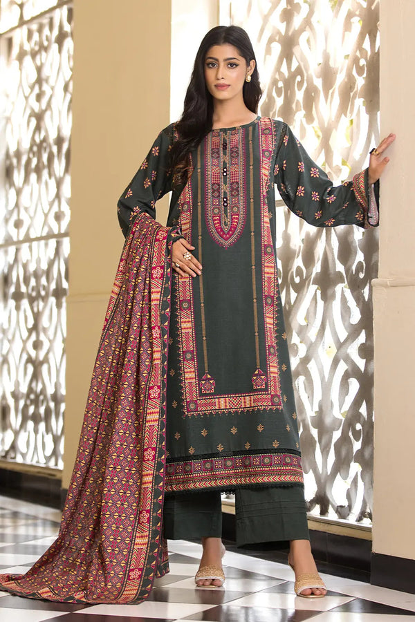 3PC Printed Unstitched Khaddar Suit KKH-2874 Printed KHAS STORES 