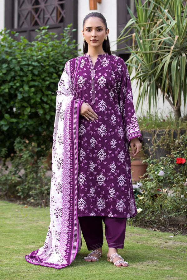 3PC Printed Unstitched Khaddar Suit KKH-2876 Printed KHAS STORES 