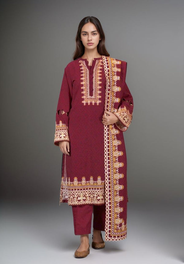 3PC Printed Unstitched Khaddar Suit KKH-2936 Printed KHAS STORES 