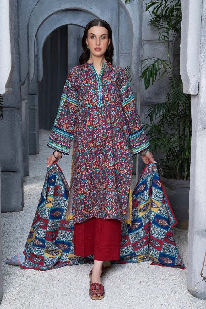 3PC Printed Unstitched Khaddar Suit KKH-3005 Printed KHAS STORES 