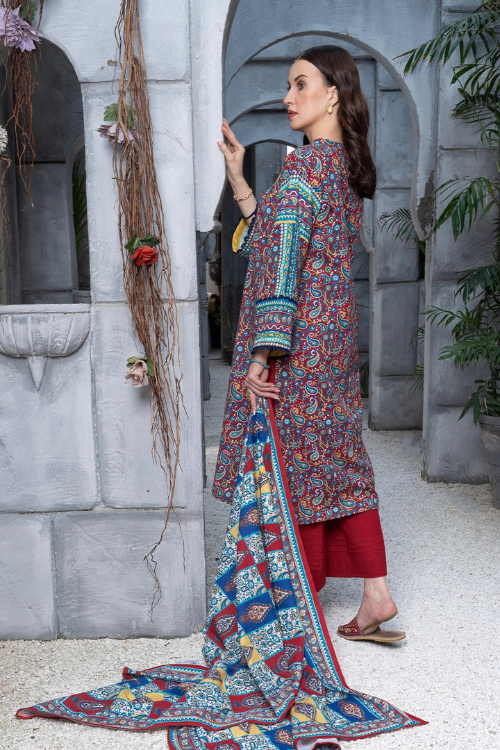 3PC Printed Unstitched Khaddar Suit KKH-3005 Printed KHAS STORES 