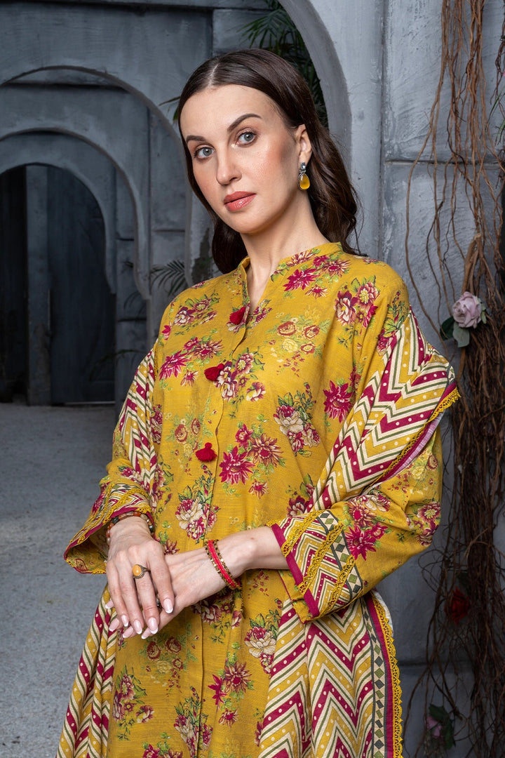 3PC Printed Unstitched Khaddar Suit KKH-3008 Printed KHAS STORES 