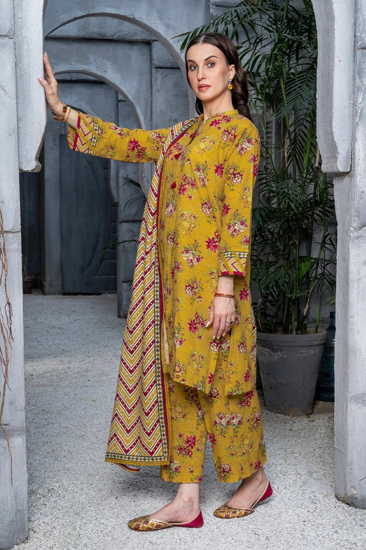 3PC Printed Unstitched Khaddar Suit KKH-3008 Printed KHAS STORES 