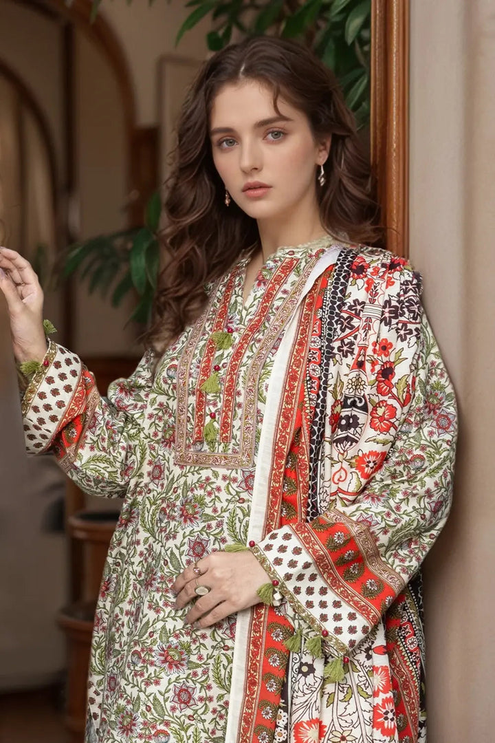 3PC Printed Unstitched Khaddar Suit KKH-3022 Printed KHAS STORES 