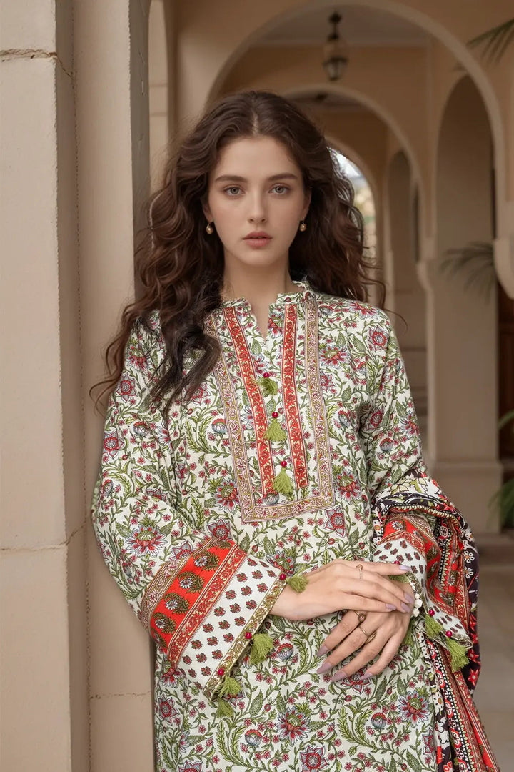 3PC Printed Unstitched Khaddar Suit KKH-3022 Printed KHAS STORES 